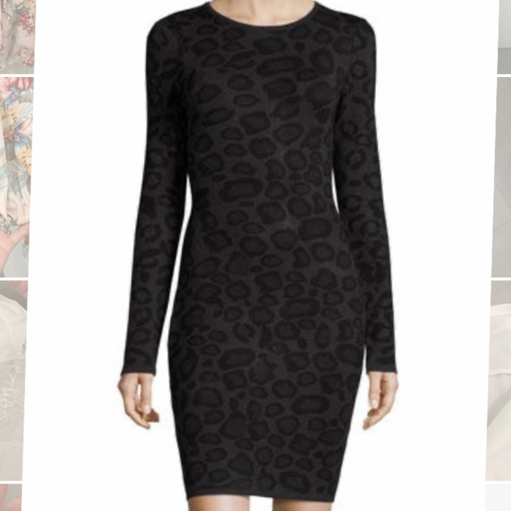 John + Jenn Sweater leopard bodycon dress XS